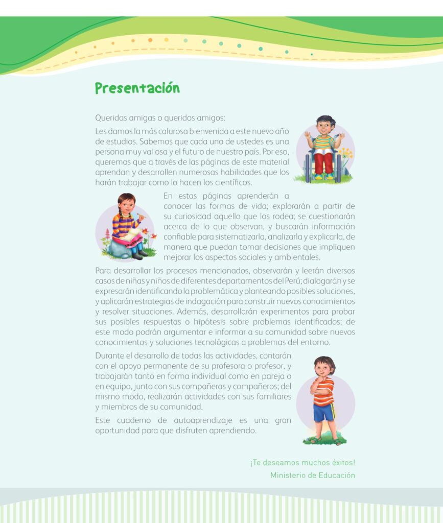 Ciencia y Tecnología – Mi cuaderno de autoaprendizaje 1 - Página 5 - Contenido informativo Resumido