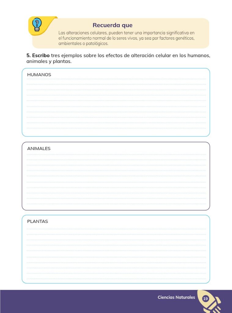 CIENCIAS NATURALES - Educación General Básica - Subnivel Sup - Página 20 - Ejercicios Resuelto