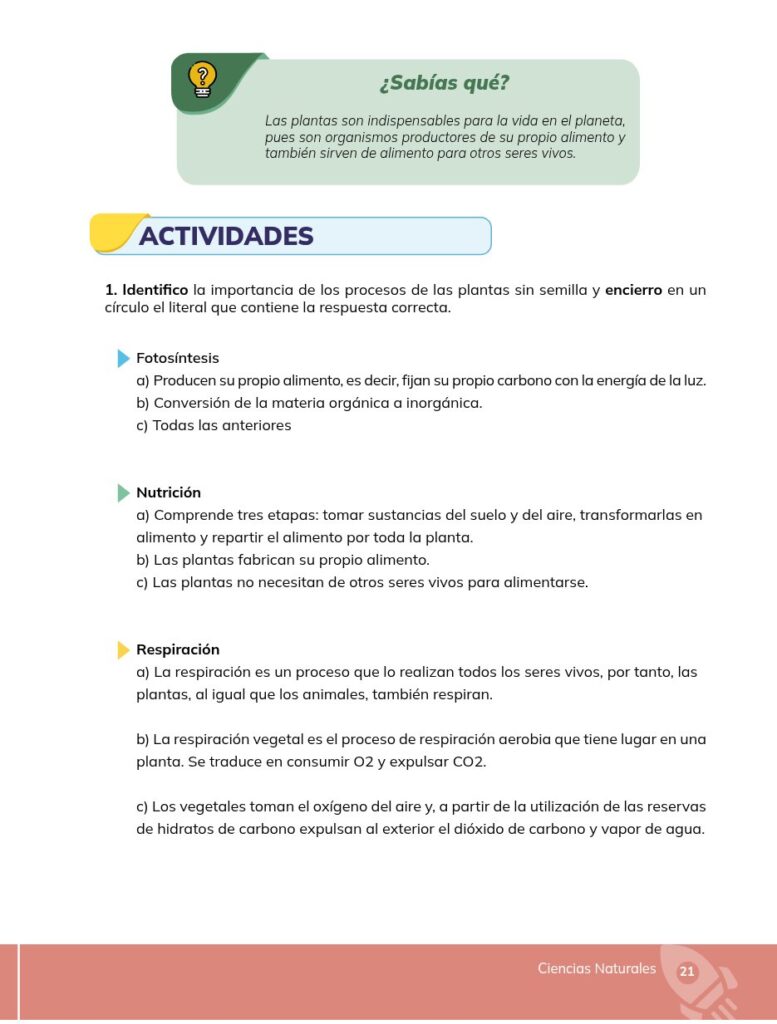 Ciencias Naturales - Educacion General Basica - Subnivel Med - Página 22 - Ejercicios Resuelto