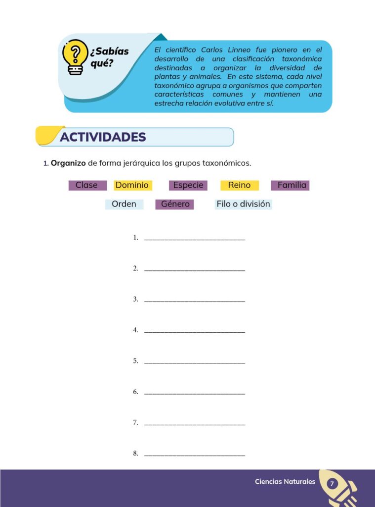 CIENCIAS NATURALES - Educación General Básica - Subnivel Sup - Página 8 - Ejercicios Resuelto