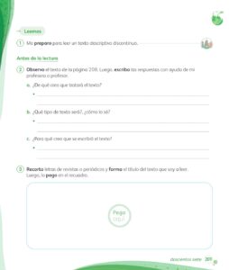 Libro Comunicación – 1 – Mi cuaderno de autoaprendizaje – Pág 209 – Resuelto pdf