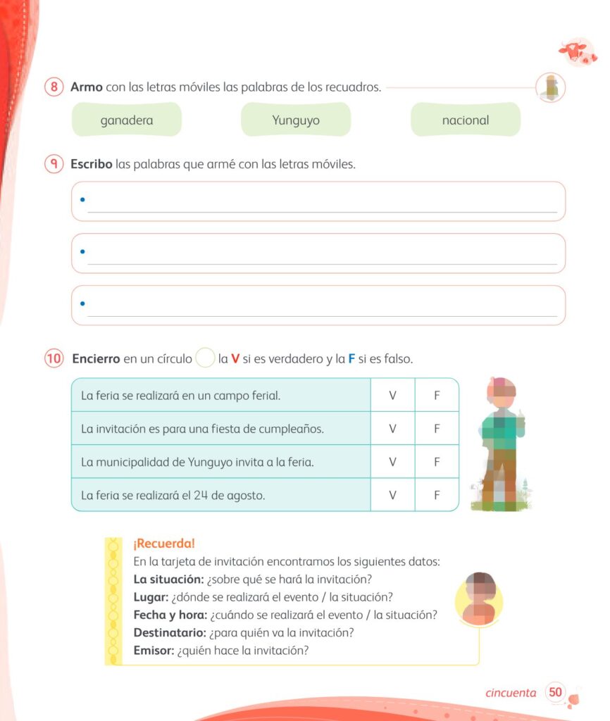 Comunicación – 1 – Mi cuaderno de autoaprendizaje - Página 52 - Contenido informativo Resumido
