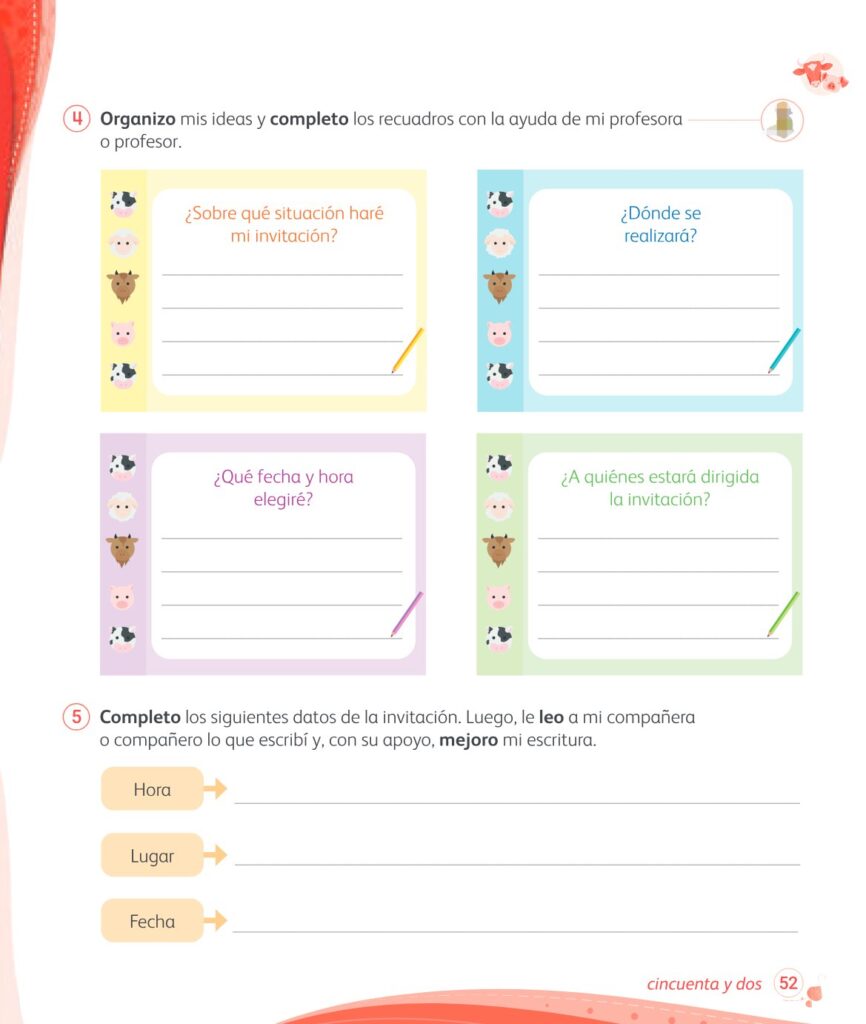 Comunicación – 1 – Mi cuaderno de autoaprendizaje - Página 54 - Contenido informativo Resumido