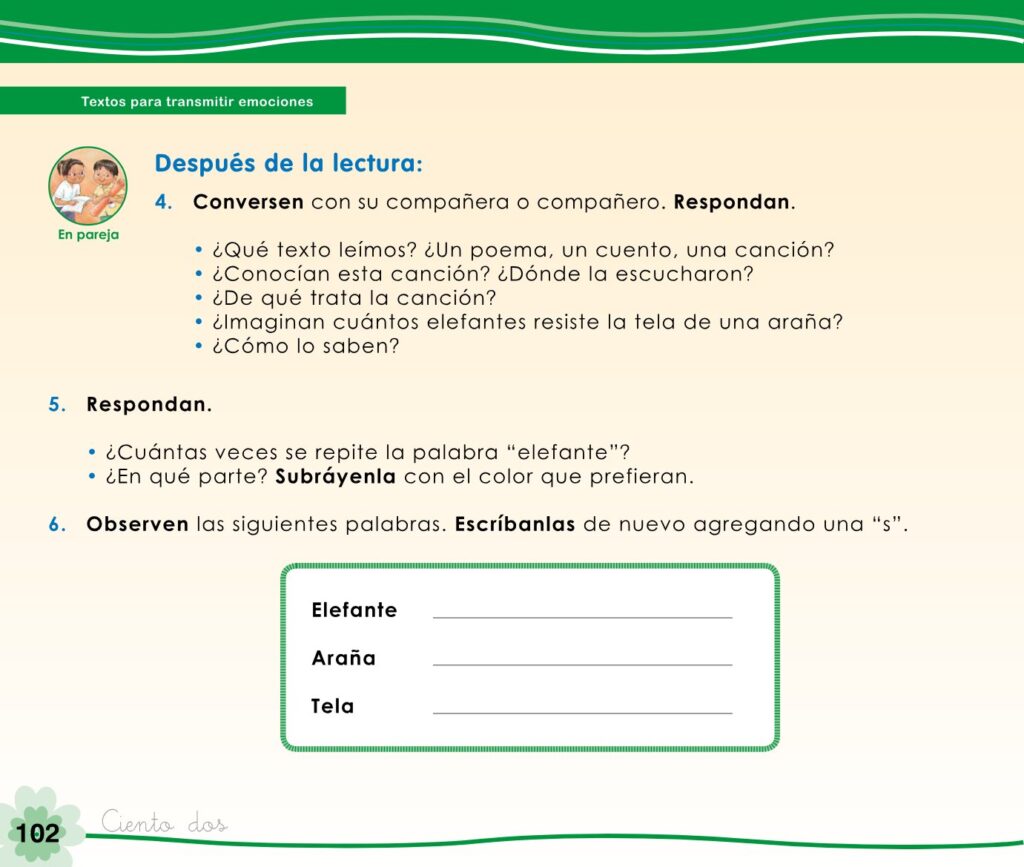 Cuaderno de trabajo – Comunicación – 1 - Página 104 - Contenido informativo Resumido