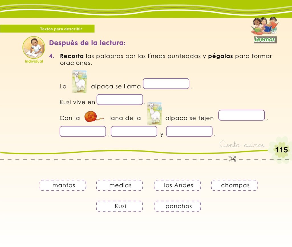 Cuaderno de trabajo – Comunicación – 1 - Página 117 - Contenido informativo Resumido