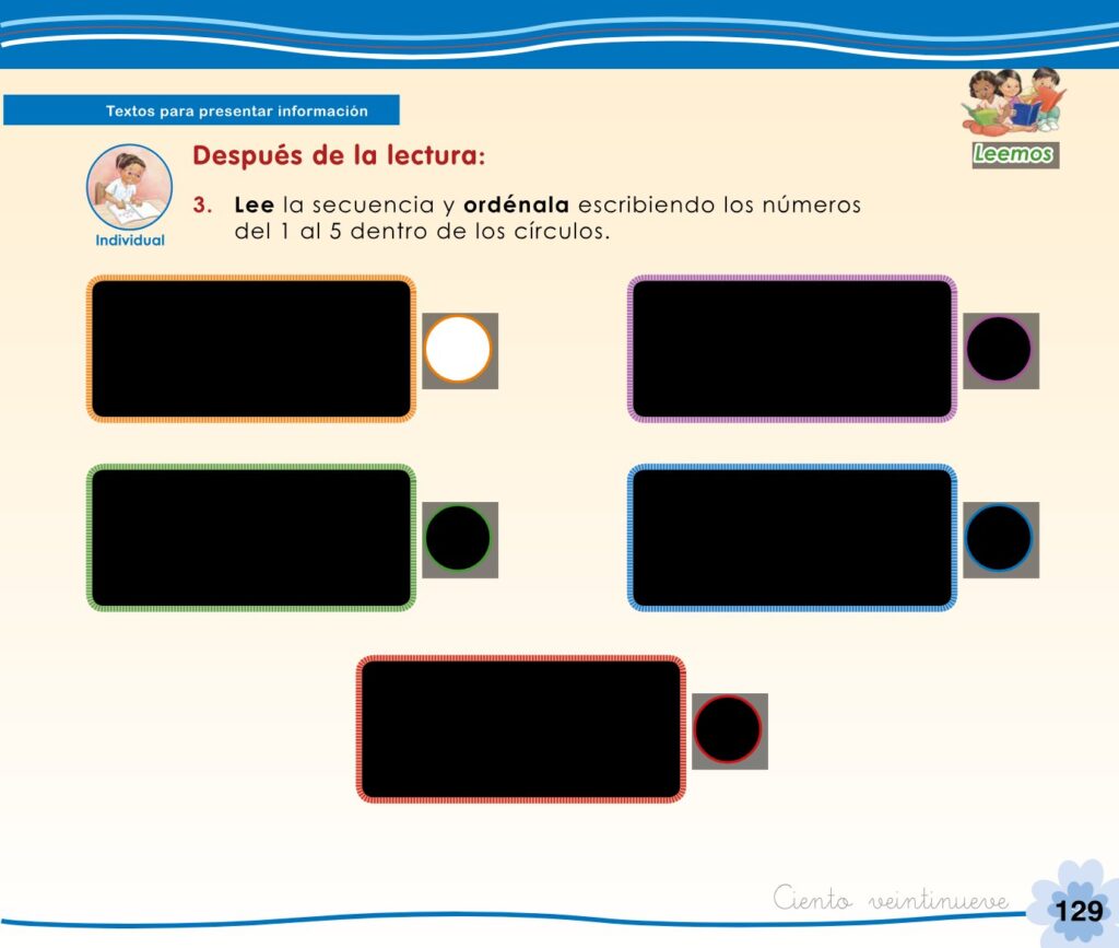 Cuaderno de trabajo – Comunicación – 1 - Página 131 - Contenido informativo Resumido