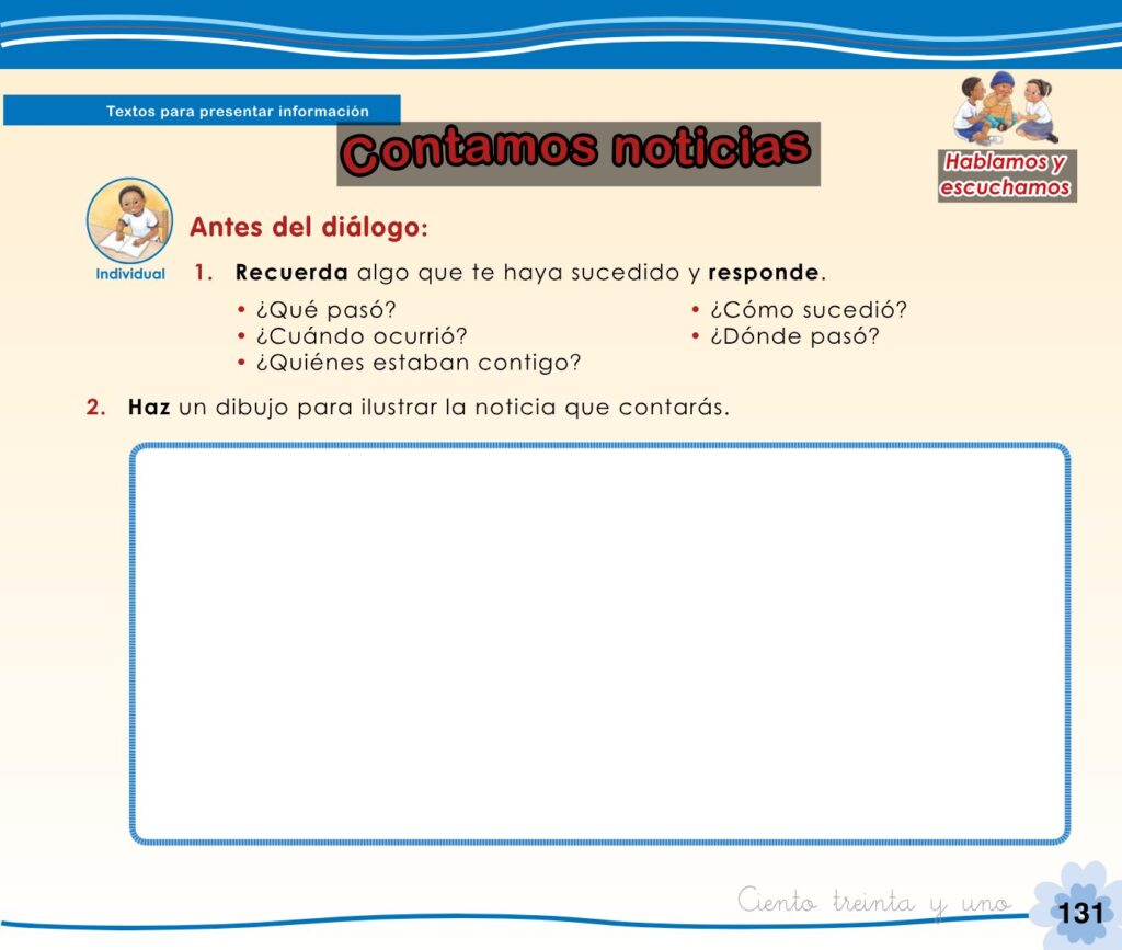Cuaderno de trabajo – Comunicación – 1 - Página 133 - Contenido informativo Resumido