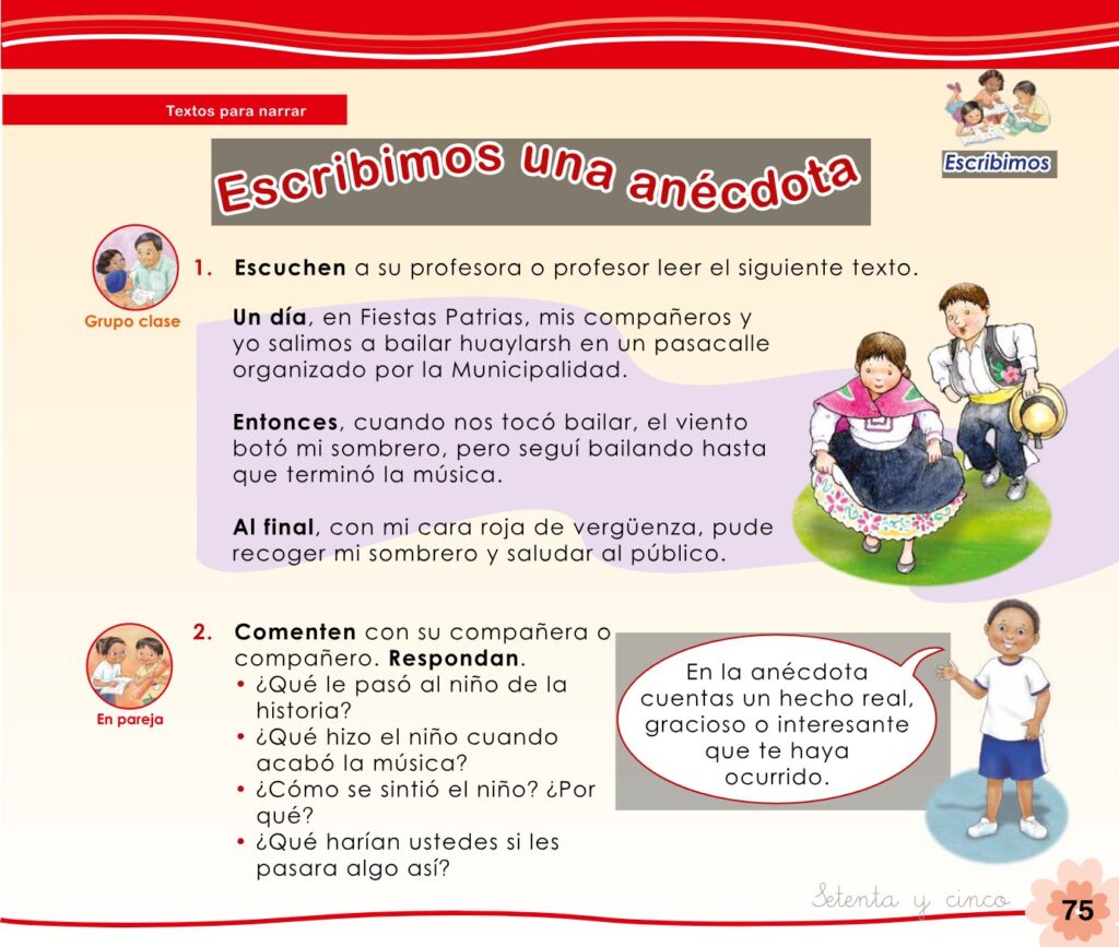 Cuaderno de trabajo – Comunicación – 1 - Página 77 - Contenido informativo Resumido