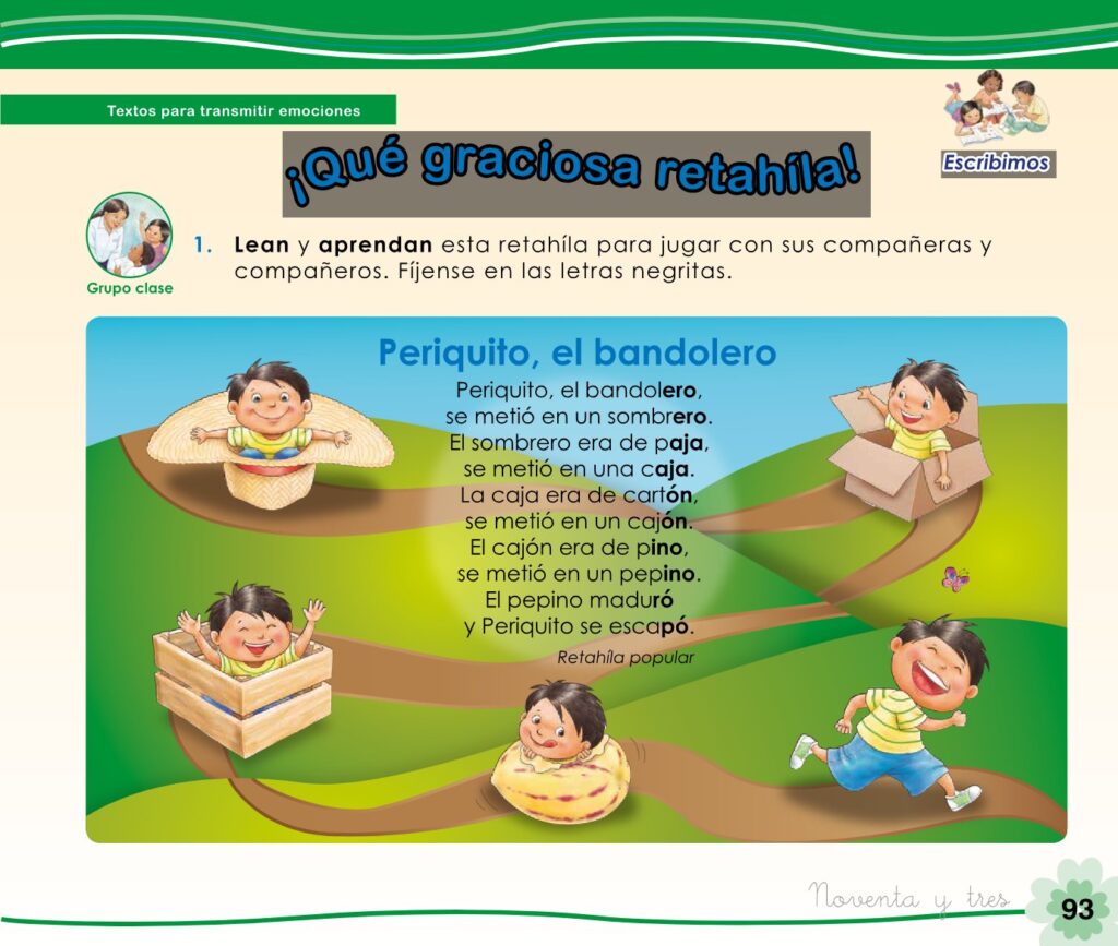 Cuaderno de trabajo – Comunicación – 1 - Página 95 - Contenido informativo Resumido