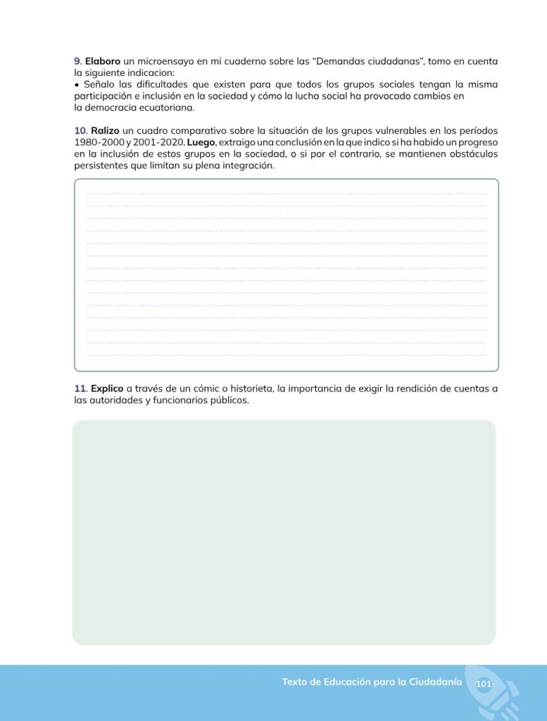 Educación para la Ciudadanía – Bachillerato General – Primer - Página 102 - Contenido informativo Resumido