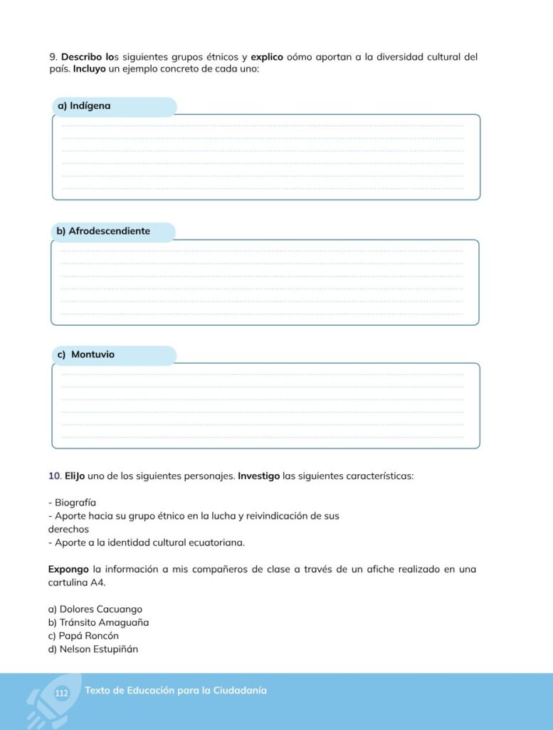 Educación para la Ciudadanía – Bachillerato General – Primer - Página 113 - Contenido informativo Resumido