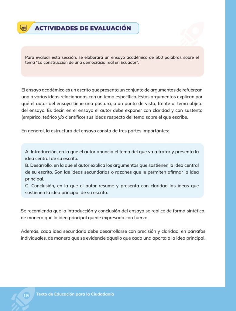 Educación para la Ciudadanía – Bachillerato General – Primer - Página 117 - Contenido informativo Resumido
