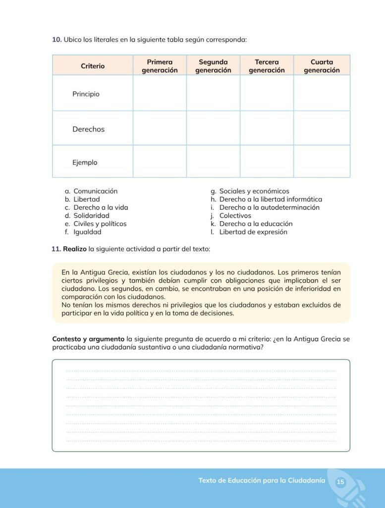 Educación para la Ciudadanía – Bachillerato General – Primer - Página 16 - Contenido informativo Resumido