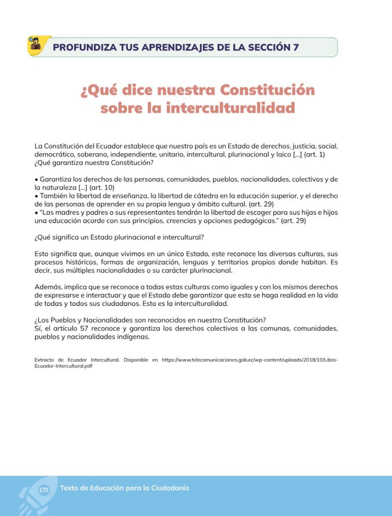 Educación para la Ciudadanía – Bachillerato General – Primer - Página 171 - Contenido informativo Resumido