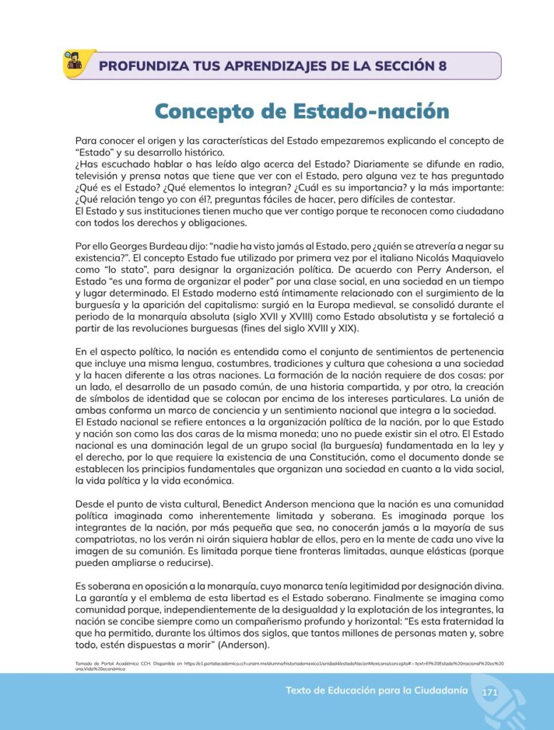 Educación para la Ciudadanía – Bachillerato General – Primer - Página 172 - Contenido informativo Resumido