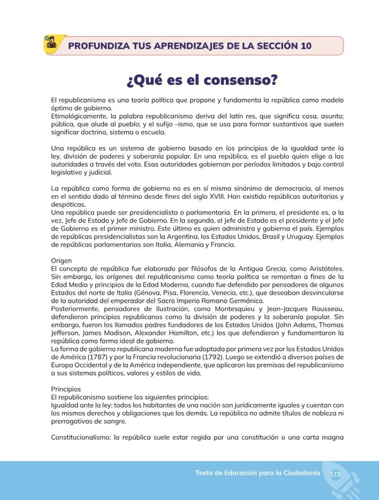 Educación para la Ciudadanía – Bachillerato General – Primer - Página 174 - Contenido informativo Resumido