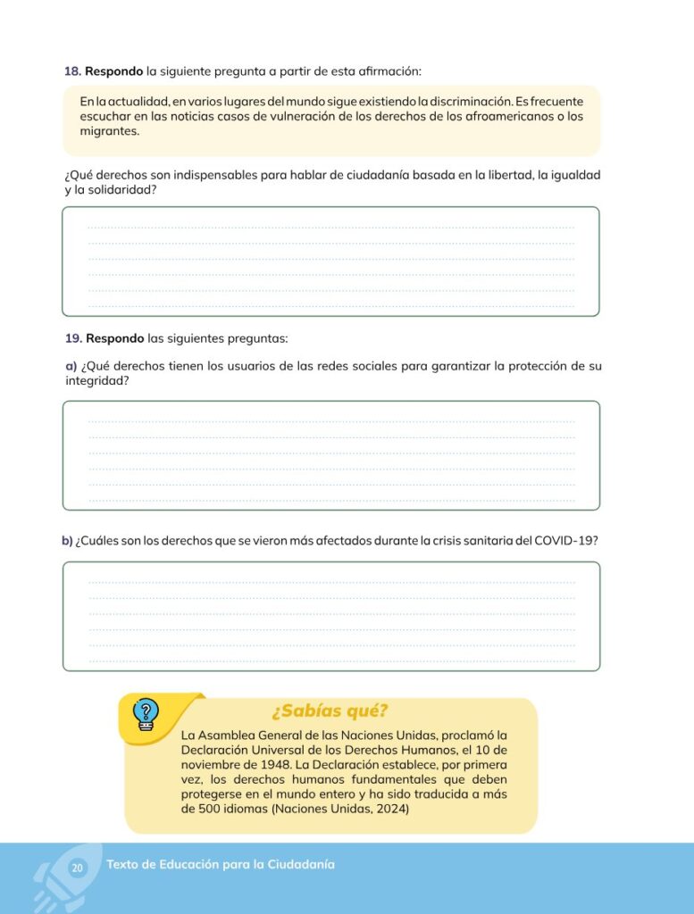 Educación para la Ciudadanía – Bachillerato General – Primer - Página 21 - Contenido informativo Resumido
