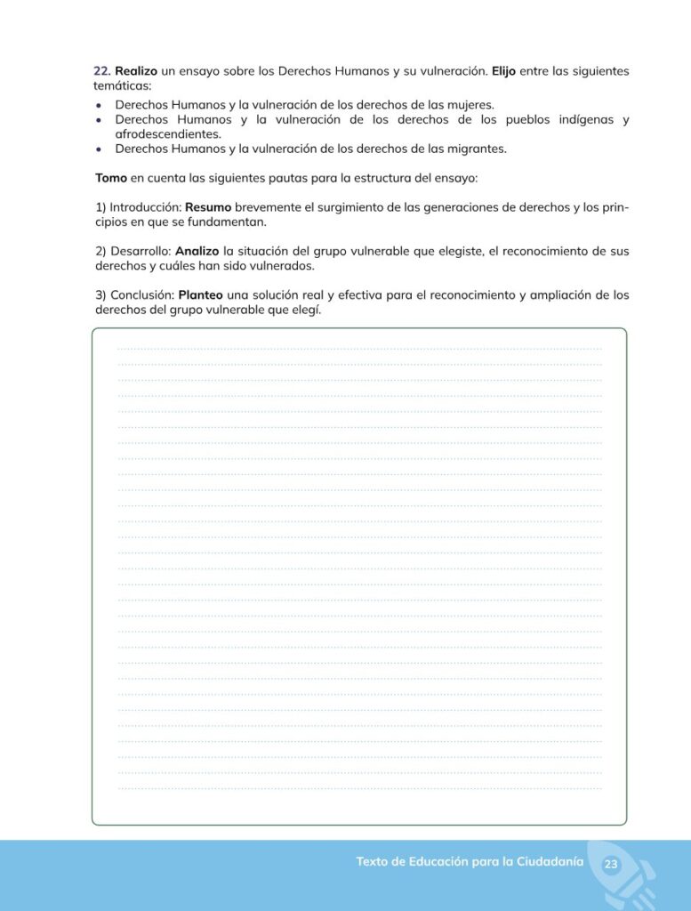 Educación para la Ciudadanía – Bachillerato General – Primer - Página 24 - Contenido informativo Resumido