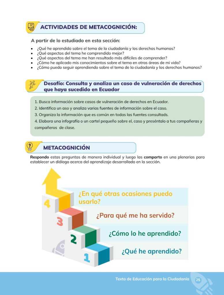 Educación para la Ciudadanía – Bachillerato General – Primer - Página 26 - Contenido informativo Resumido