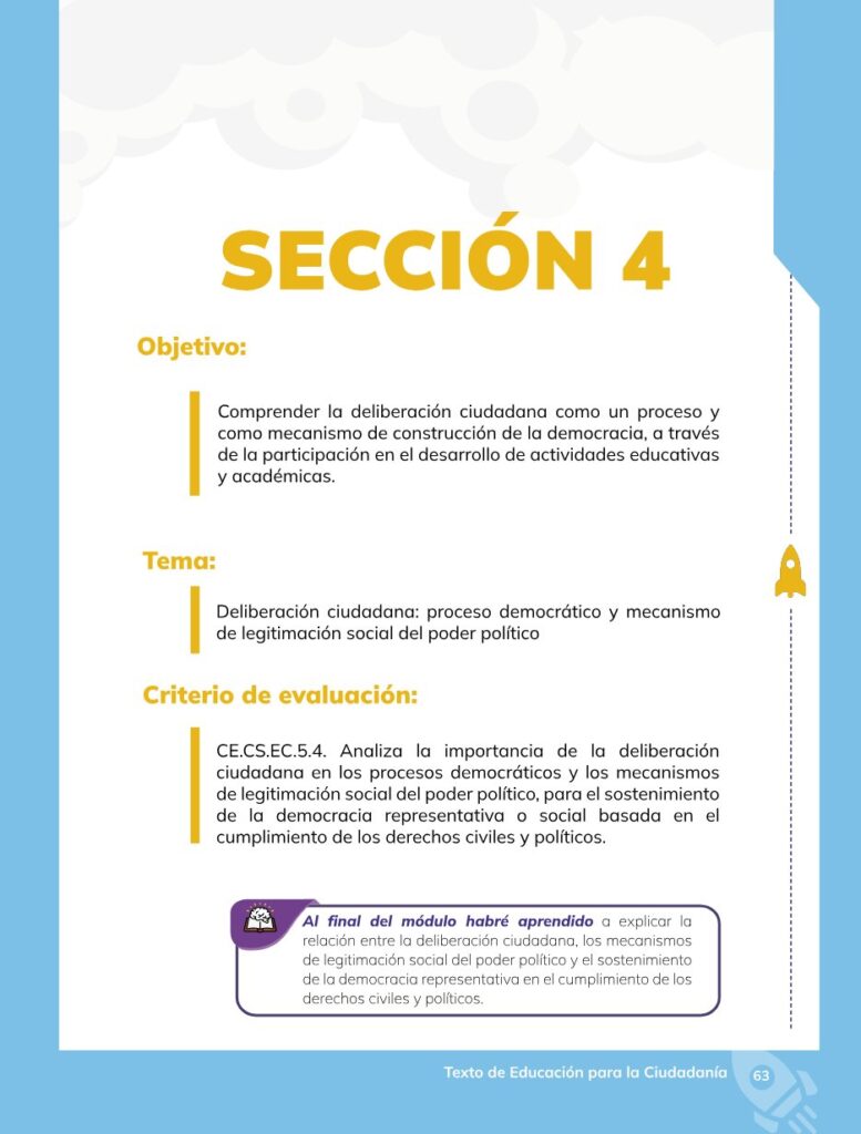 Educación para la Ciudadanía – Bachillerato General – Primer - Página 64 - Contenido informativo Resumido