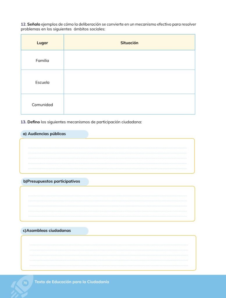 Educación para la Ciudadanía – Bachillerato General – Primer - Página 71 - Contenido informativo Resumido