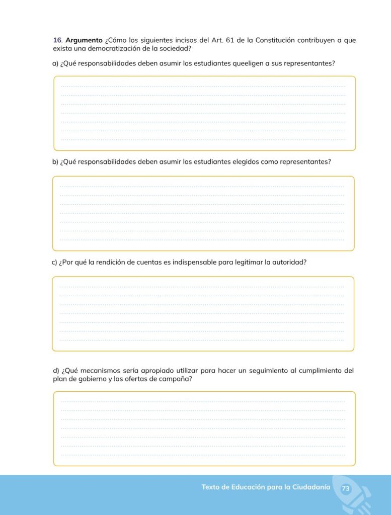 Educación para la Ciudadanía – Bachillerato General – Primer - Página 74 - Contenido informativo Resumido