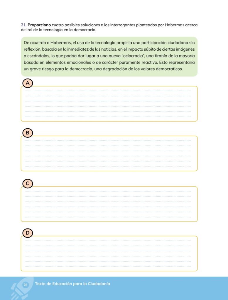 Educación para la Ciudadanía – Bachillerato General – Primer - Página 77 - Contenido informativo Resumido