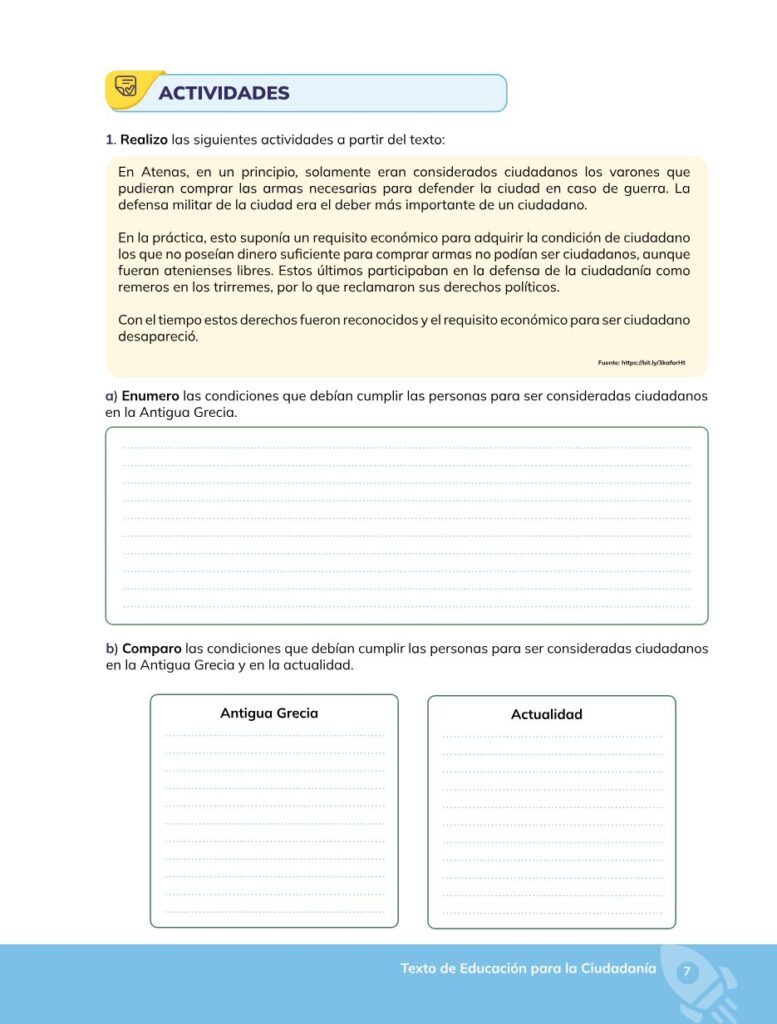 Educación para la Ciudadanía – Bachillerato General – Primer - Página 8 - Contenido informativo Resumido