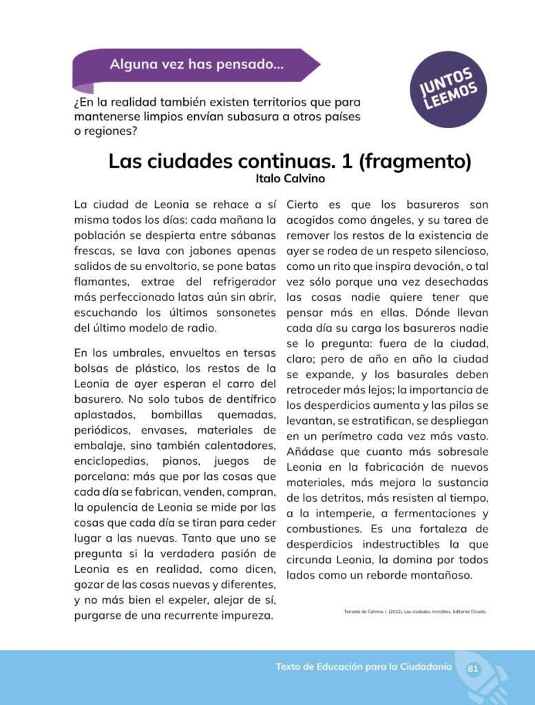 Educación para la Ciudadanía – Bachillerato General – Primer - Página 82 - Contenido informativo Resumido