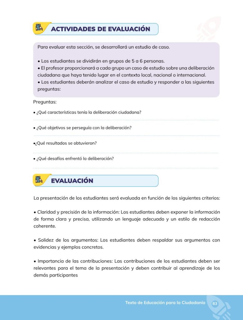 Educación para la Ciudadanía – Bachillerato General – Primer - Página 84 - Contenido informativo Resumido