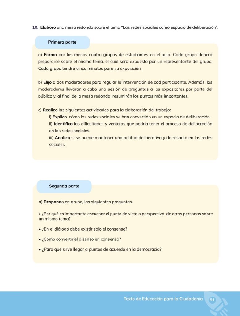 Educación para la Ciudadanía – Bachillerato General – Primer - Página 92 - Contenido informativo Resumido
