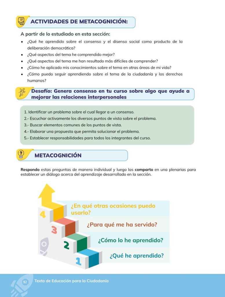 Educación para la Ciudadanía – Bachillerato General – Primer - Página 93 - Contenido informativo Resumido