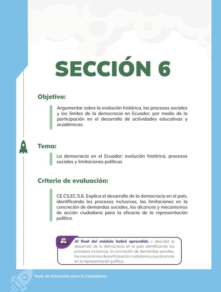Educación para la Ciudadanía – Bachillerato General – Primer - Página 95 - Contenido informativo Resumido