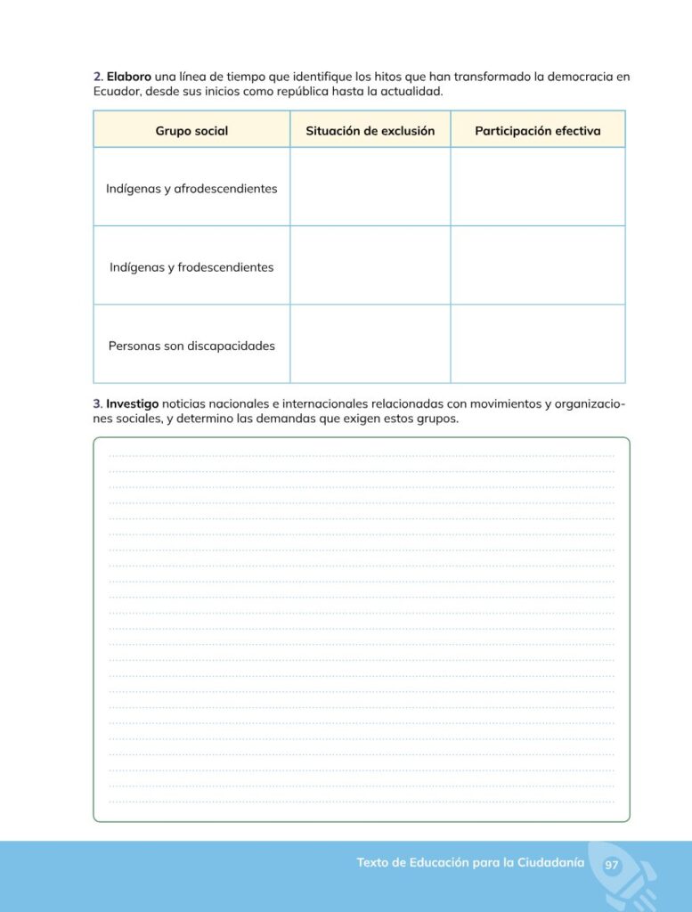 Educación para la Ciudadanía – Bachillerato General – Primer - Página 98 - Contenido informativo Resumido