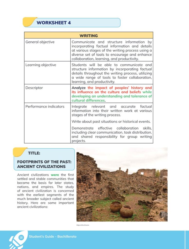 ENGLISH 1 – High School Level – Student book for curricular - Página 19 - Contenido informativo Resumido