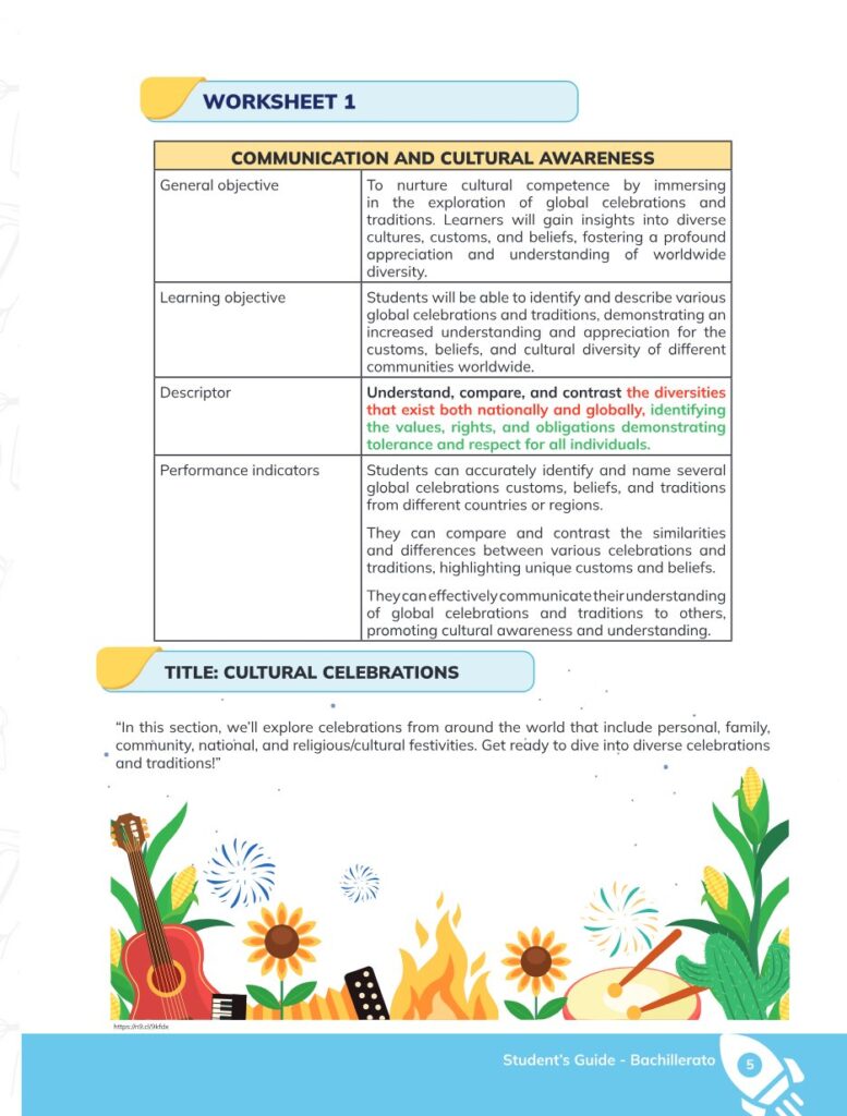 ENGLISH 1 – High School Level – Student book for curricular - Página 6 - Contenido informativo Resumido