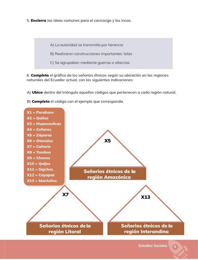 Estudios Sociales - Educación General Básica - Séptimo de Bá - Página 10 - Ejercicios Resuelto