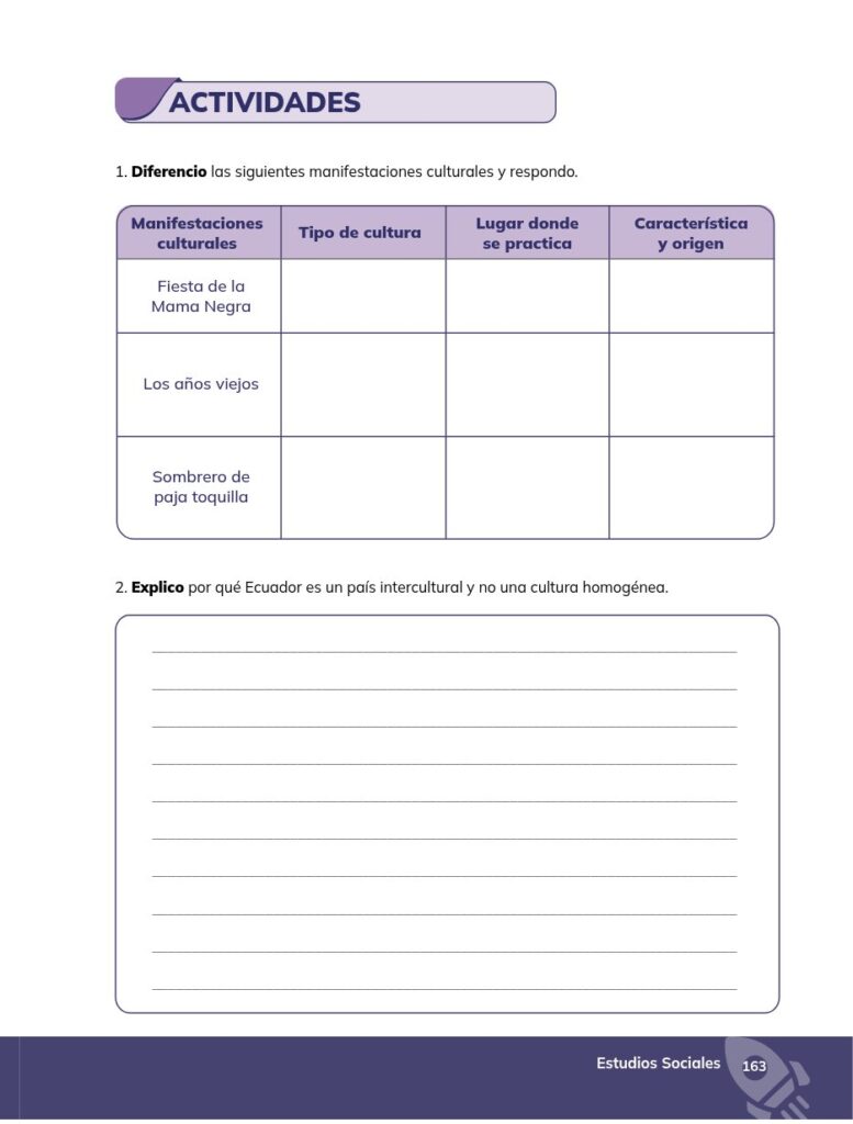 ESTUDIOS SOCIALES - Educación General Básica - Subnivel Supe - Página 164 - Ejercicios Resuelto
