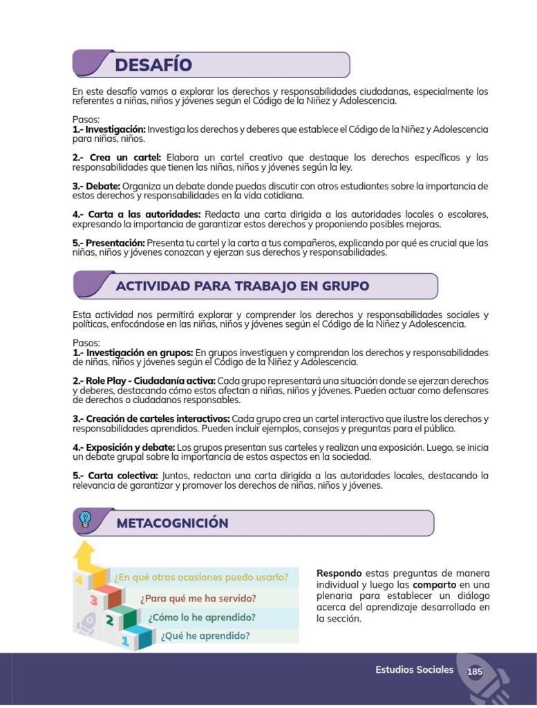 ESTUDIOS SOCIALES - Educación General Básica - Subnivel Supe - Página 186 - Proyecto Resuelto