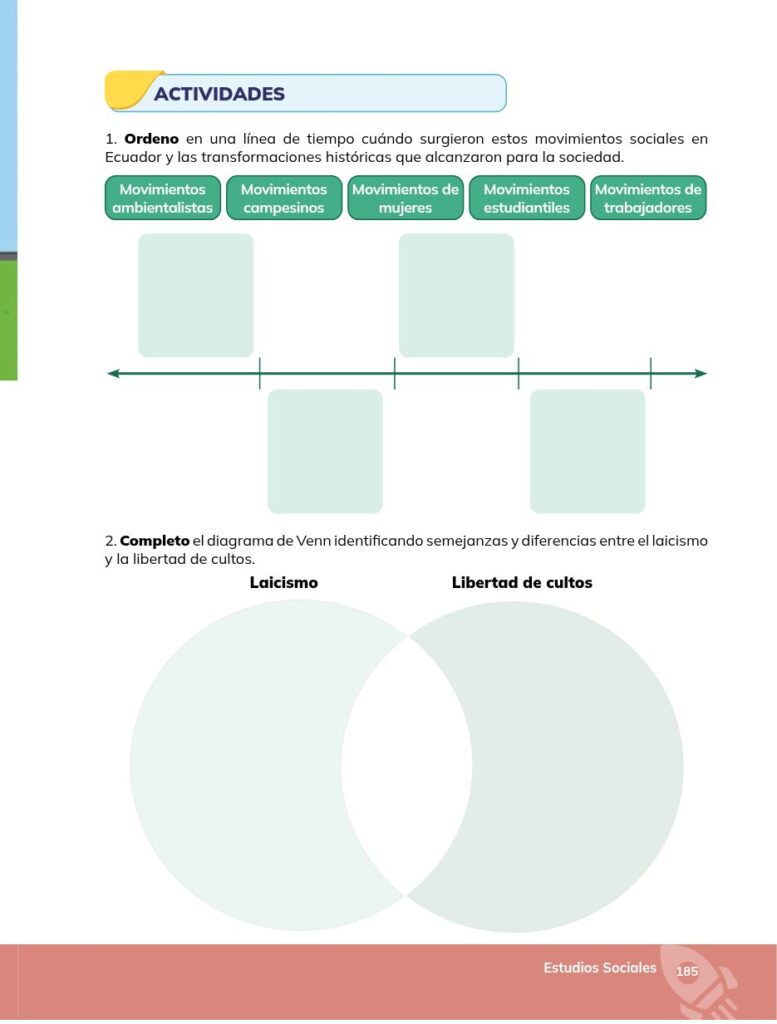 Estudios Sociales - Educación General Básica - Séptimo de Bá - Página 186 - Ejercicios Resuelto