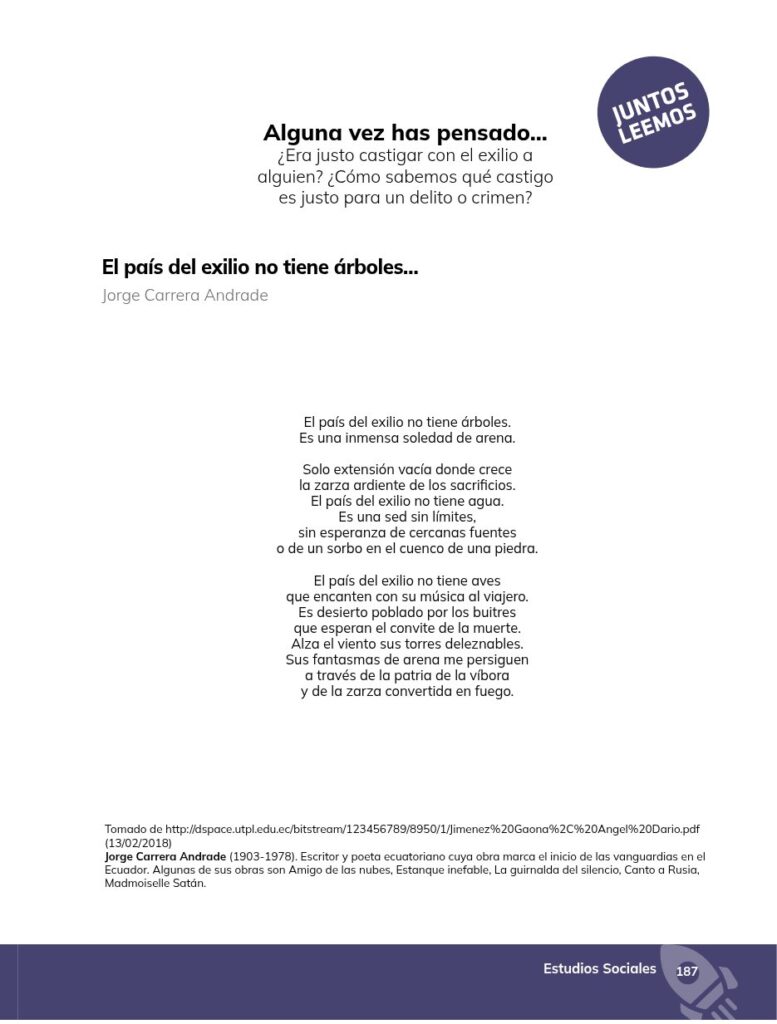 ESTUDIOS SOCIALES - Educación General Básica - Subnivel Supe - Página 188 - Lectura Resumido