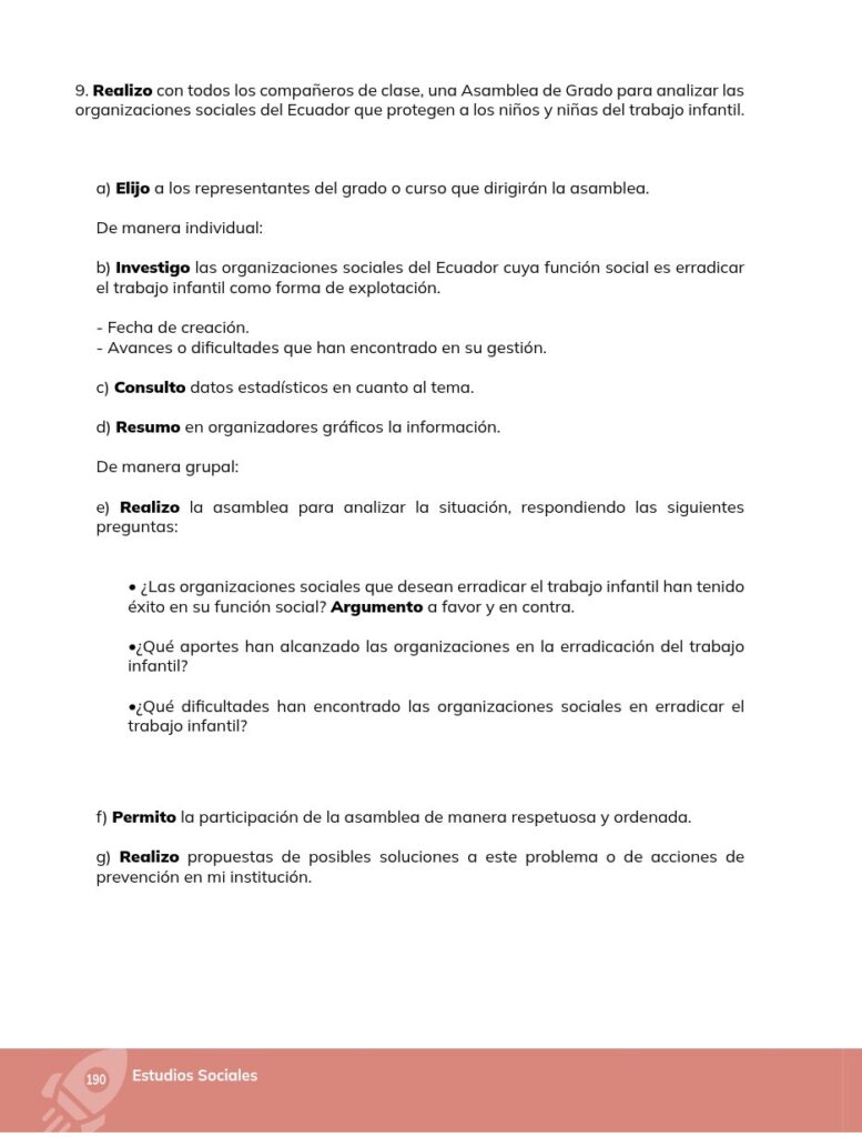 Estudios Sociales - Educación General Básica - Séptimo de Bá - Página 191 - Proyecto Resuelto