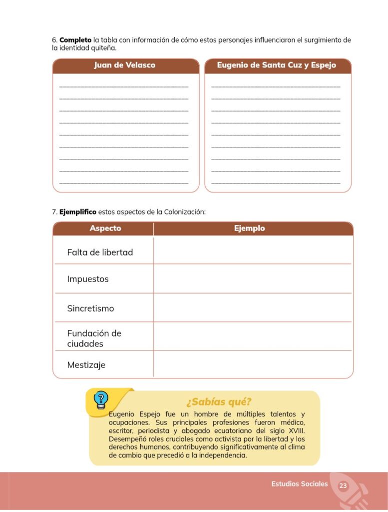 Estudios Sociales - Educación General Básica - Séptimo de Bá - Página 24 - Ejercicios Resuelto