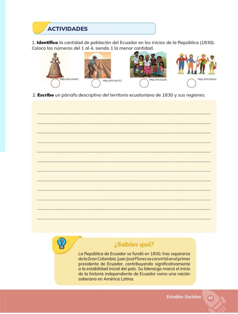 Estudios Sociales - Educación General Básica - Séptimo de Bá - Página 46 - Ejercicios Resuelto