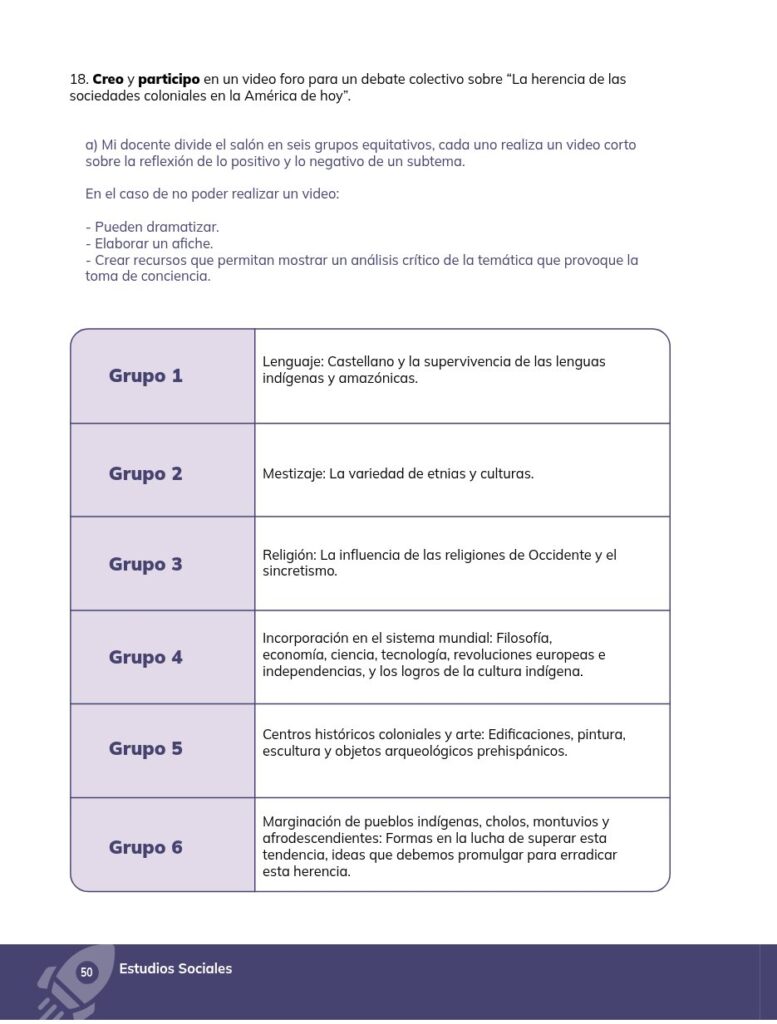 ESTUDIOS SOCIALES - Educación General Básica - Subnivel Supe - Página 51 - Contenido informativo Resuelto