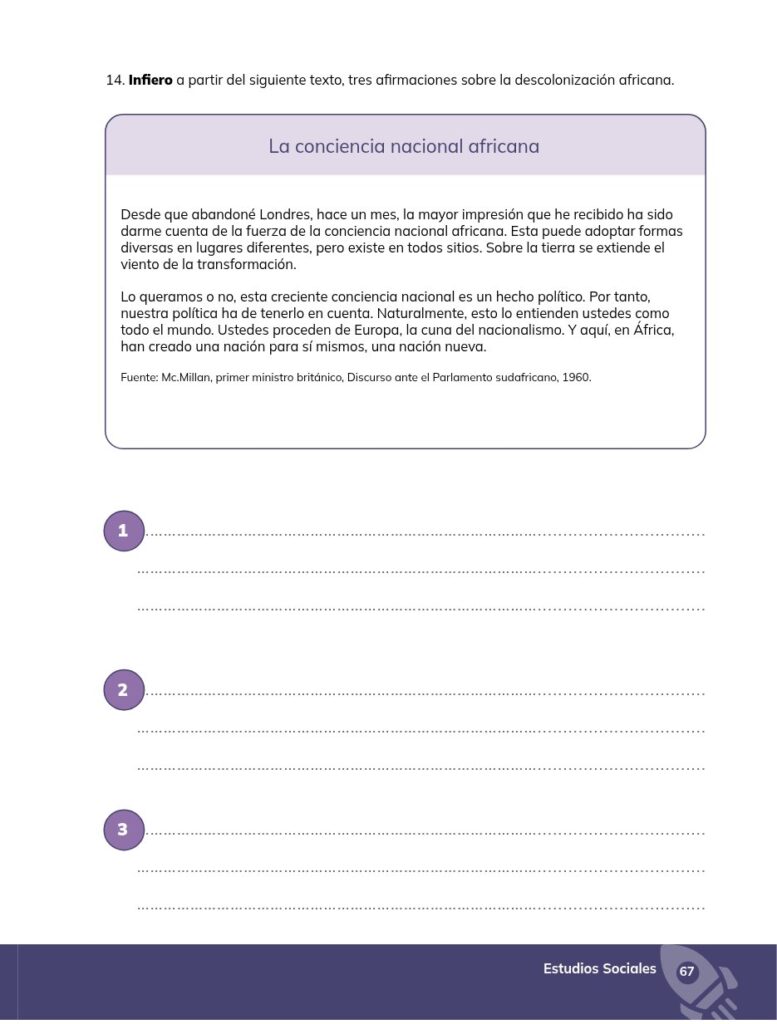 ESTUDIOS SOCIALES - Educación General Básica - Subnivel Supe - Página 68 - Ejercicios Resuelto