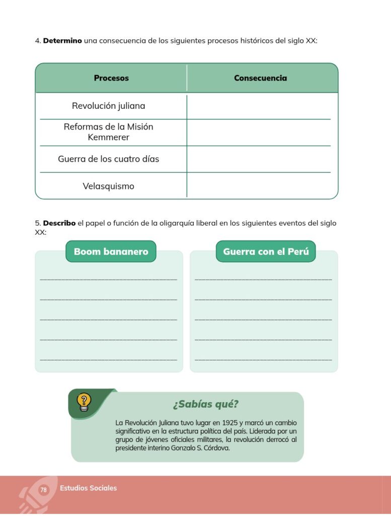 Estudios Sociales - Educación General Básica - Séptimo de Bá - Página 79 - Ejercicios Resuelto