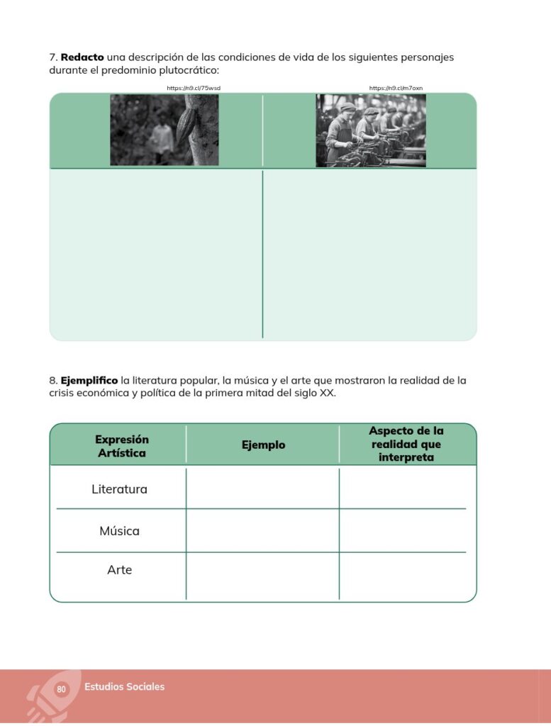 Estudios Sociales - Educación General Básica - Séptimo de Bá - Página 81 - Ejercicios Resuelto