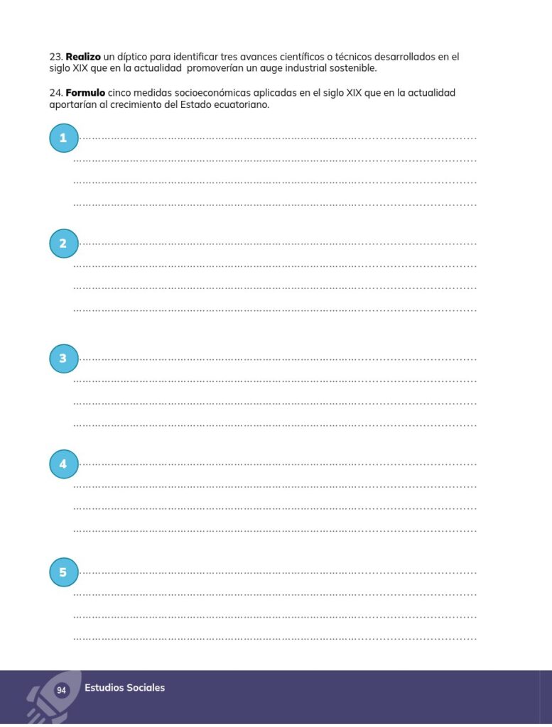 ESTUDIOS SOCIALES - Educación General Básica - Subnivel Supe - Página 95 - Evaluación Resuelto