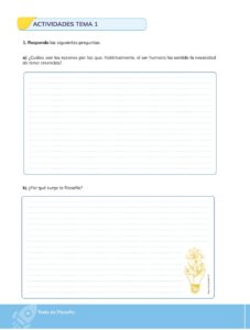 Libro Filosofía – Bachillerato General – Primero de Bachillerato – Pág 11 – Resuelto pdf